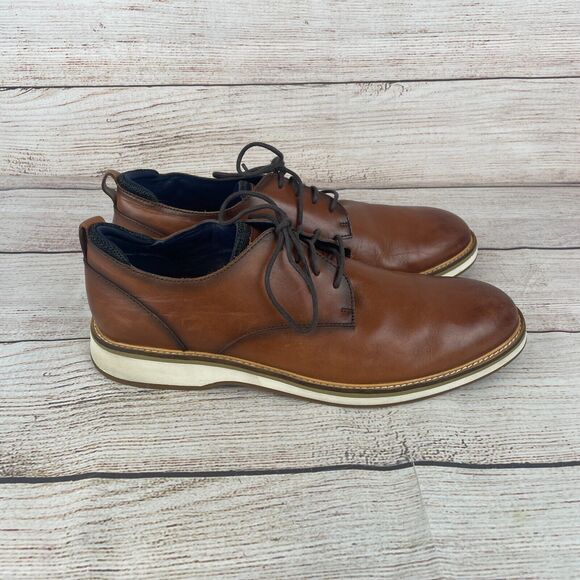 Cole Haan Osborn Plain Toe Derby Mens Sz 11.5M Dress Shoes Brown Leather - Picture 4 of 8